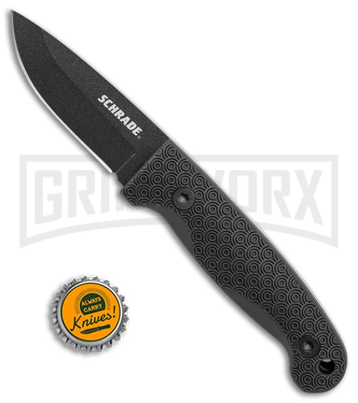 Schrade Small Frontier Black TPE Fixed Blade Knife - Black Plain 3 Schrade Small Frontier Black TPE Fixed Blade Knife - Black Plain - Image 3