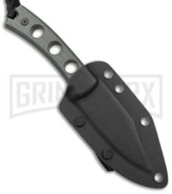 SENCUT Waxahachie Dark Green Micarta Fixed Blade Knife - Black SW -Kershaw Sale Store Sencut Waxahachie Fixed Blade Dark Green Micarta Black SW BHQ 164928 jr sheath large