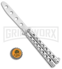 Silver Star Butterfly Stainless Steel Trainer Knife - Satin -Kershaw Sale Store Silver Star Butterfly SS Trainer Satin YC 306S BP 24335 jr bottlecap large