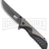 M&P M2.0 U.G. OD Overmold Spring Assisted Knife - Black Plain 1100042 -Kershaw Sale Store Smith and Wesson MP M2.0 U.G. Liner Lock Knife OD Overmold Black BHQ 93640 kp open large