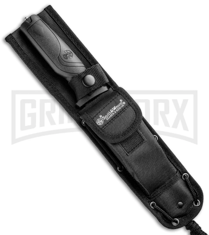 Smith & Wesson Search & Rescue 1100070 Black Fixed Blade Knife - Black Serr 3 Smith & Wesson Search & Rescue 1100070 Black Fixed Blade Knife - Black Serr - Image 3