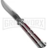 Boss Butterfly Knife Stainless Steel Red Liners - Gray Plain 18 Boss Butterfly Knife Stainless Steel Red Liners - Gray Plain -Kershaw Sale Store Stainless Steel With Red Ilay Balisong Butterfly Knife GX 37606 td large