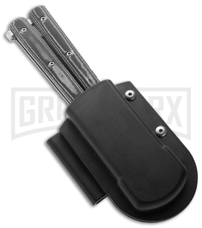 Legion Black Micarta Butterfly Knife W/ ABS Sheath 2 Legion Black Micarta Butterfly Knife W/ ABS Sheath - Image 2