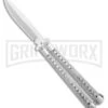 Swift Silver Balisong Titanium Coated Butterfly Knife - Satin -Kershaw Sale Store Swift Silver Balisong Ti Coated Butterfly Satin GX 39696 jr large