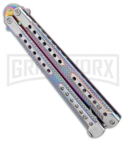 Swift Spectrum Balisong Titanium Coated Butterfly Knife - Spectrum -Kershaw Sale Store Swift Spectrum Balisong Ti Coated Butterfly Spectrum GX 39689 jr side large