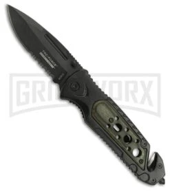 Tac-Force Evolution Transmit Black Spring Assisted Knife - Black Serr
