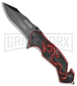 Tac-Force Speedster Dragon Strike Rescue Spring Assisted Knife - Black Plain