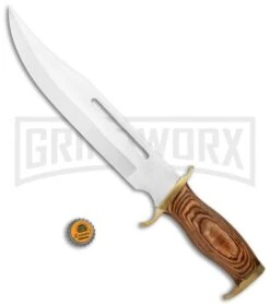 Tallen Cuchillo Bowie Brown Pakkawood Fixed Blade Knife - Satin Plain -Kershaw Sale Store Tallen Cuchilo Bowie Brown Pakkawood Satin GX 28661 jr bottlecap large