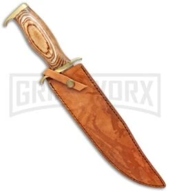 Tallen Cuchillo Bowie Brown Pakkawood Fixed Blade Knife - Satin Plain -Kershaw Sale Store Tallen Cuchilo Bowie Brown Pakkawood Satin GX 28661 jr sheath large