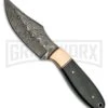 Tallen Horn Skinner Black Ram's Horn Fixed Blade Knife - Damascus Plain -Kershaw Sale Store Tallen Horn Skinner Black Rams Horn Damascus Plain BHQ 72867 er large