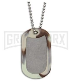 Camo Titanium Dog Tag Knife