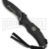 USMC Reaper Black Rubber Spring Assisted Knife - Black Serr -Kershaw Sale Store USMC Reaper black rubber black serr BHQ 64218 er large