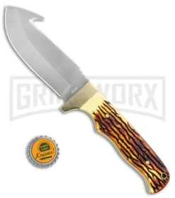 Uncle Henry Guthook Delrin Stag Fixed Blade - Satin Plain 7 Uncle Henry Guthook Delrin Stag Fixed Blade - Satin Plain -Kershaw Sale Store Uncle Henry Guthook fixed blade knife satin 185UHCP BHQ 67496 jr bottlecap large