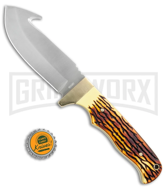 Uncle Henry Guthook Delrin Stag Fixed Blade - Satin Plain 4 Uncle Henry Guthook Delrin Stag Fixed Blade - Satin Plain - Image 4