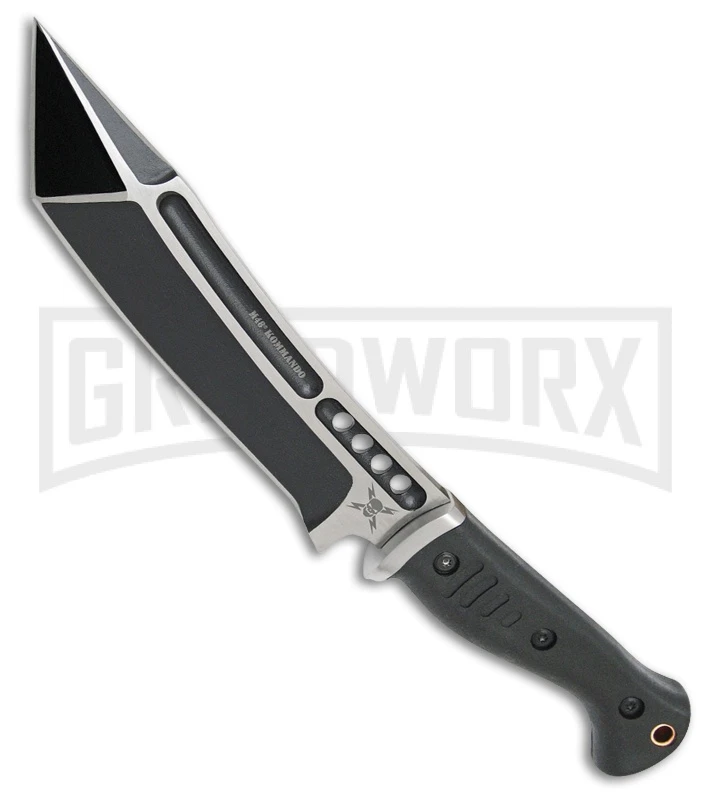 United Cutlery M48 Sabotage Fighter Black TPR Fixed Blade Knife - Two-Tone Plain 1 United Cutlery M48 Sabotage Fighter Black TPR Fixed Blade Knife - Two-Tone Plain