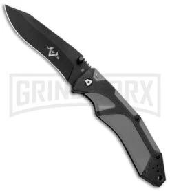 V Nives Fractal Assist Black/Gray G-10 Spring Assisted Knife - Black Plain