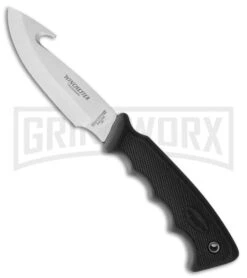 Winchester Diplomat Black Rubber Fixed Blade Knife - Satin Plain