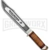 Winchester Explorer Brown Stacked Leather Fixed Blade Knife - Mirror Plain -Kershaw Sale Store Winchester Explorer Stacked Leather Mirror BP 24497 jr large