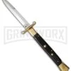 AGA Campolin 13" Stiletto Brass Swinguard Ebony Wood Automatic Knife - Bayonet -Kershaw Sale Store aga 13in swing brass ebony bayo cm large