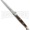 A.G.A. Campolin 16" Stag Horn Sicilian Ring Pull Automatic Knife - Bayonet -Kershaw Sale Store aga 16 stag sicilian ring large