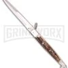 A.G.A. Campolin 12" Stag Horn Sicilian Ring Pull Automatic Knife - Bayonet -Kershaw Sale Store aga campolin sicilian ring pull stag large