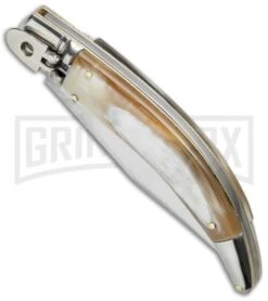 AGA Campolin Diana Honey Horn Lever Lock Automatic Knife - Satin Plain -Kershaw Sale Store aga diana leverlock honey horn bottom cm large