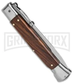 AKC 9" Italian Stiletto Swinguard Cocobolo Wood Automatic Knife - Bayonet -Kershaw Sale Store akc 9 swing bayo cocobolo side large