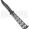 Bear And Son Knives 114 Silver Vein Balisong Butterfly Knife - Damascus Plain -Kershaw Sale Store bear cutlery 5 damascus silver vein butterfly 114d bhq 0892 jr large