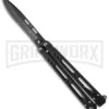Bear OPS Bear Song IV Black Balisong Butterfly Knife - Black Plain -Kershaw Sale Store bear ops b 400 aibk b butterfly jm large