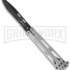 Bear OPS Bear Song IV Silver Balisong Butterfly Knife - Black Plain -Kershaw Sale Store bear ops b 400 b cm large