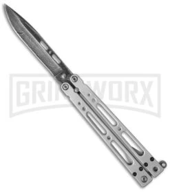 Bear OPS Bear Song IV Balisong Butterfly Knife - Damascus Plain