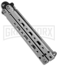 Bear OPS Bear Song V Gray Balisong Butterfly Knife - Black Plain -Kershaw Sale Store bear ops b 500 b 35030 side cm large