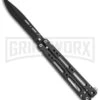 Bear OPS Bear Song IV Carbon Fiber Balisong Butterfly Knife - Black Plain 12 Bear OPS Bear Song IV Carbon Fiber Balisong Butterfly Knife - Black Plain -Kershaw Sale Store bear ops song IV cf black B 400 CF B BHQ 50069 er large