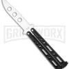 Benchmark Black Balisong Trainer Butterfly Knife - Satin Plain -Kershaw Sale Store benchmark bm006 large