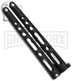Benchmark Black Balisong Trainer Butterfly Knife - Satin Plain -Kershaw Sale Store benchmark bm006 side large