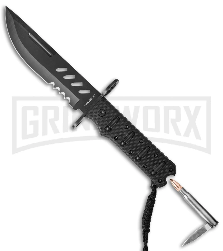 Black Legion Covert Combat Fixed Blade Knife - Black Plain 3 Black Legion Covert Combat Fixed Blade Knife - Black Plain - Image 3