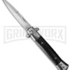 Milano 9" Stiletto Black Wood Automatic Knife - Bayonet 9 Milano 9" Stiletto Black Wood Automatic Knife - Bayonet -Kershaw Sale Store blade play stilletos gse018wbk cm large
