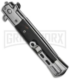 Milano 9" Stiletto Black Wood Automatic Knife - Bayonet -Kershaw Sale Store blade play stilletos gse018wbk side cm large