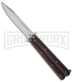 Legion Red Micarta Balisong Butterfly Knife - Satin Plain