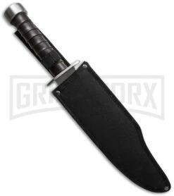 Frost Cutlery Survival Bowie Leather Wrapped Fixed Blade Knife - Satin Plain -Kershaw Sale Store bladeplay survival bowie tr3063 sheath cm large