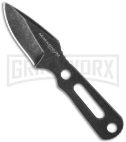 Boker Magnum Lil Friend Arrowhead Fixed Blade Knife - Black Plain