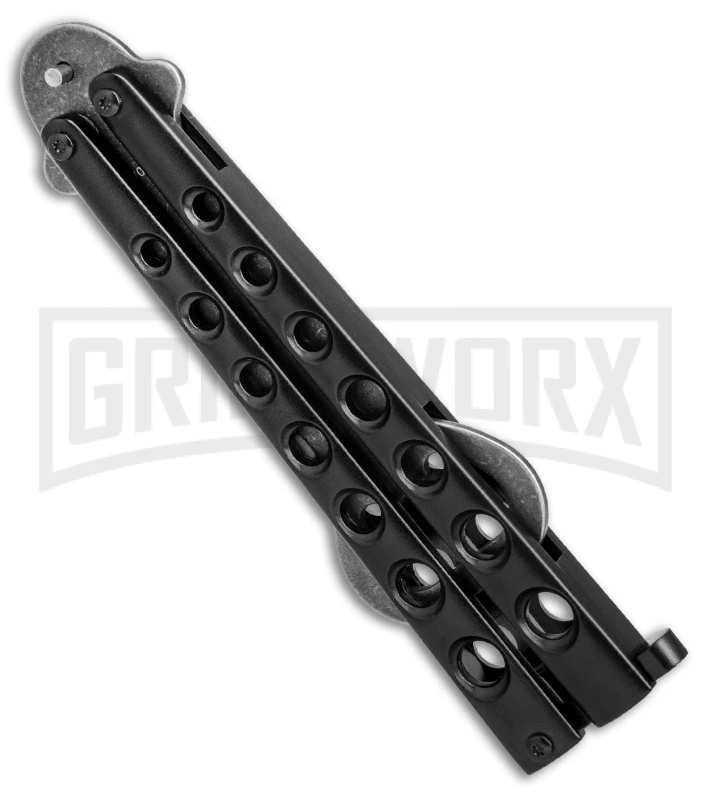 Boker Magnum 09SC011 Balisong Black Bottle Opener Butterfly Trainer - Black SW 2 Boker Magnum 09SC011 Balisong Black Bottle Opener Butterfly Trainer - Black SW - Image 2