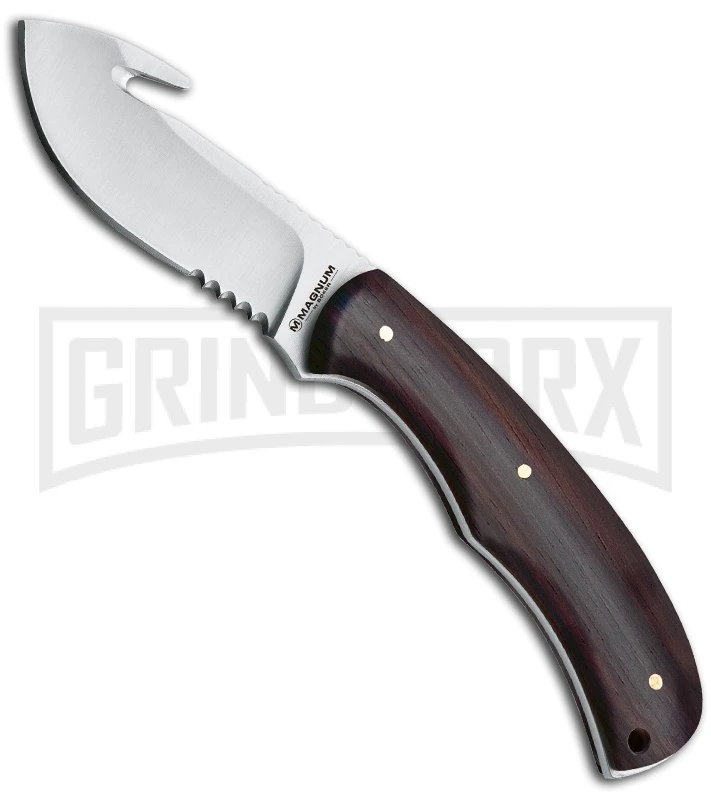 Boker Magnum Hunter's Hook Fixed Blade Knife - Satin Serr 1 Boker Magnum Hunter's Hook Fixed Blade Knife - Satin Serr