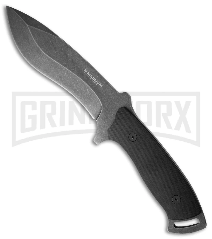 Boker Magnum Khucom Fixed Blade Knife - Black Plain 1 Boker Magnum Khucom Fixed Blade Knife - Black Plain