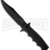 Boker Magnum Midnight Bowie Fixed Blade Knife - Black Plain