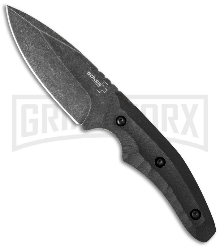 Boker Plus Mako Black G-10 Fixed Blade Knife - Stonewash Plain 1 Boker Plus Mako Black G-10 Fixed Blade Knife - Stonewash Plain