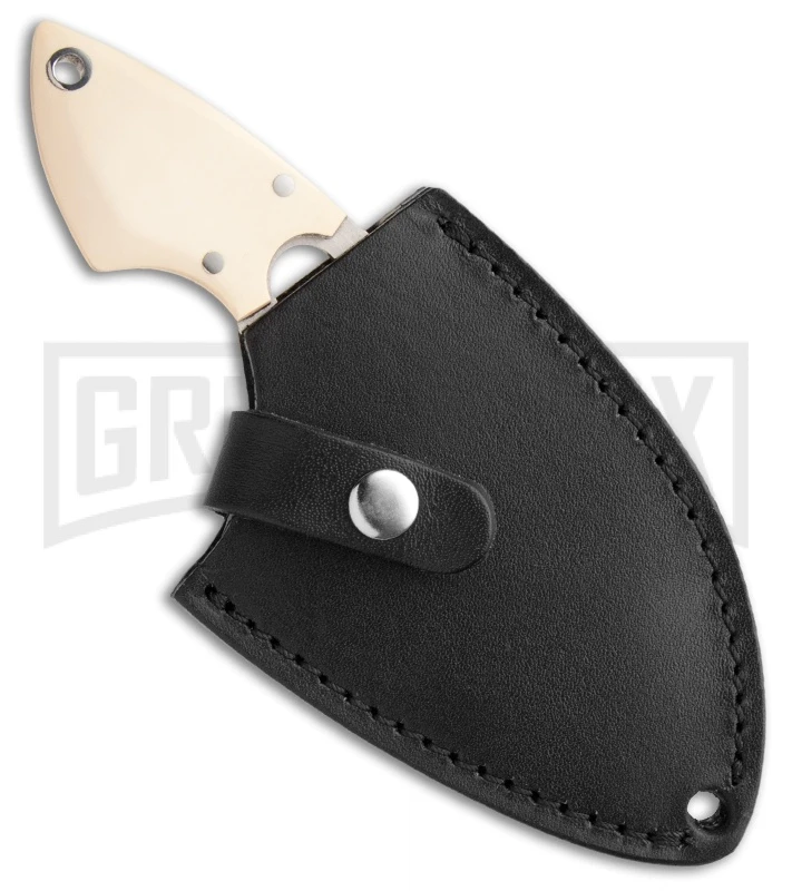 Boker Plus SanYouGo White Fixed Blade Knife - Satin Plain 2 Boker Plus SanYouGo White Fixed Blade Knife - Satin Plain - Image 2