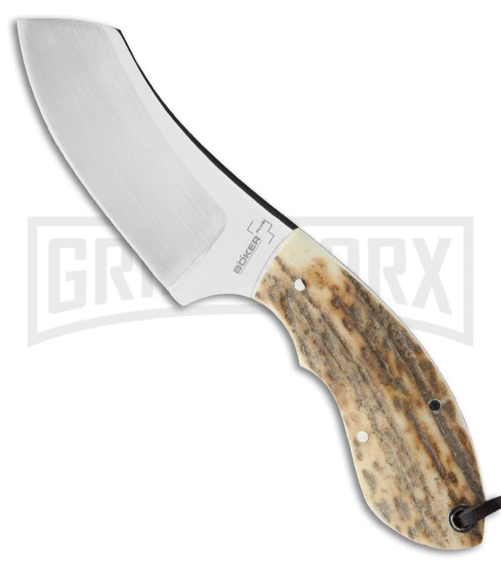 Boker VoxKnives Rhino Stag Fixed Blade Knife - Satin Plain 1 Boker VoxKnives Rhino Stag Fixed Blade Knife - Satin Plain