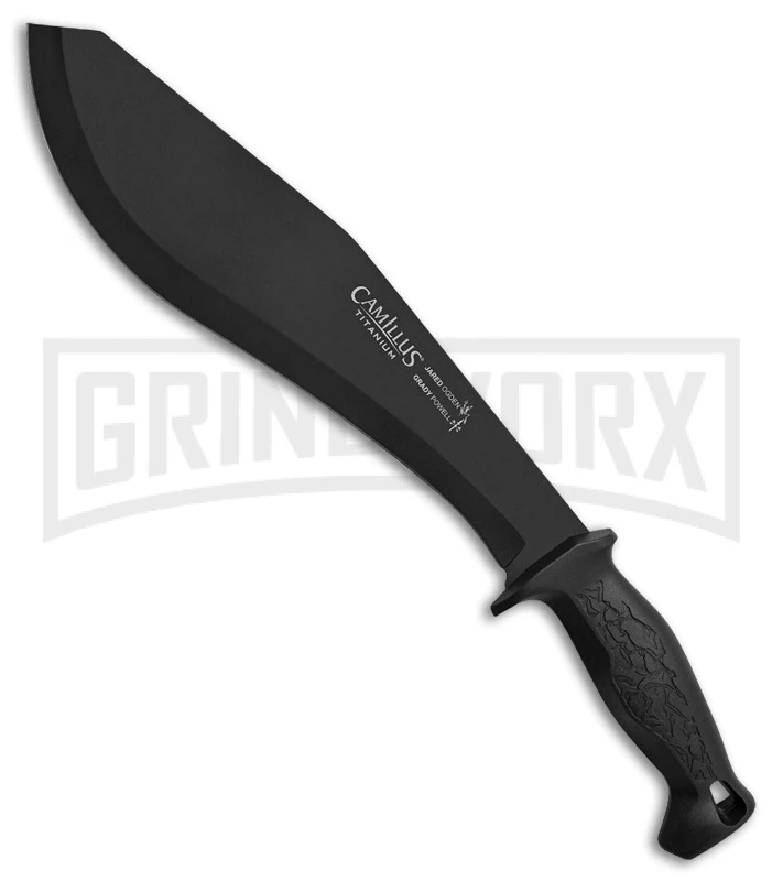 Camillus 17" Kusabo Kukri Black GRN Machete - Black Plain 1 Camillus 17" Kusabo Kukri Black GRN Machete - Black Plain