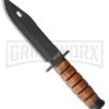 Coleman Ringleader Brown Stacked Leather Fixed Blade Knife - Black Plain -Kershaw Sale Store coleman ringleader brown stacked leather black BP 27570 jr large 1